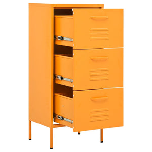 Senfgelber Lagerschrank aus Stahl