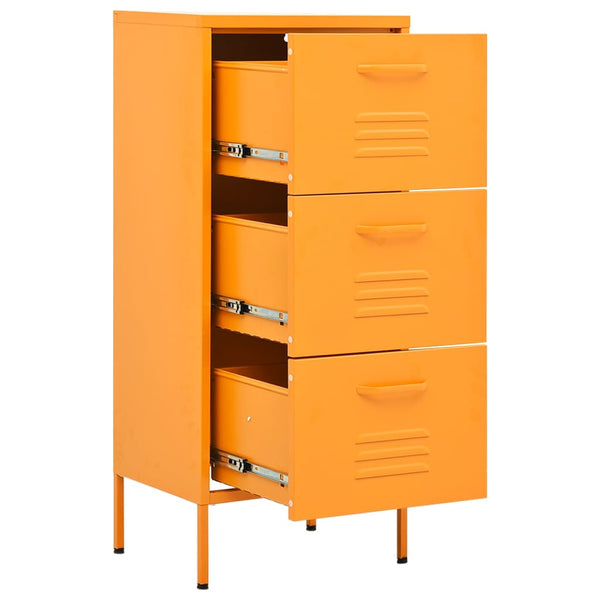 Senfgelber Lagerschrank aus Stahl