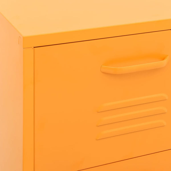 Senfgelber Lagerschrank aus Stahl