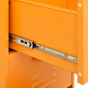 Senfgelber Lagerschrank aus Stahl