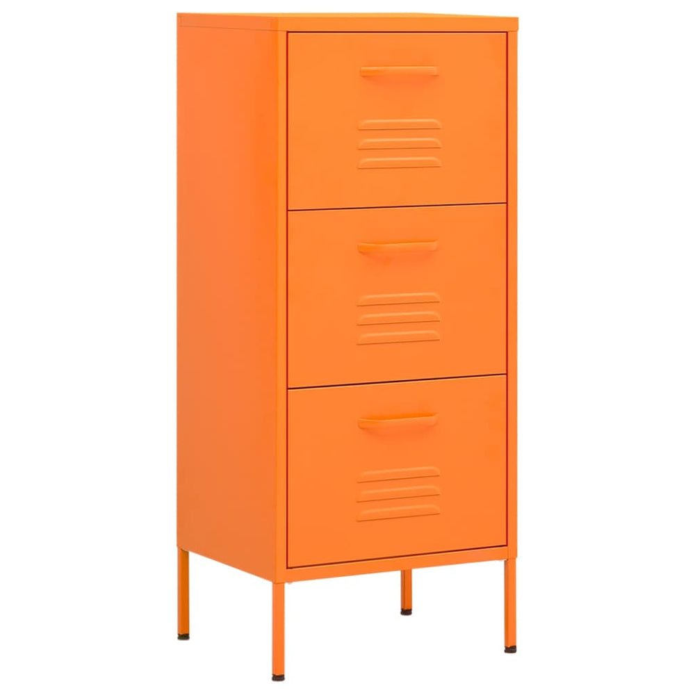 Oranger Lagerschrank aus Stahl, 101,5 cm