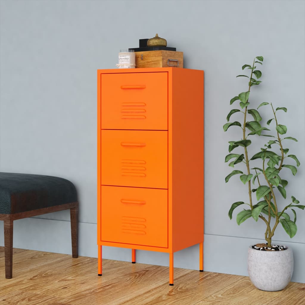 vidaXL Armoire de rangement Orange 42,5x35x101,5 cm Acier