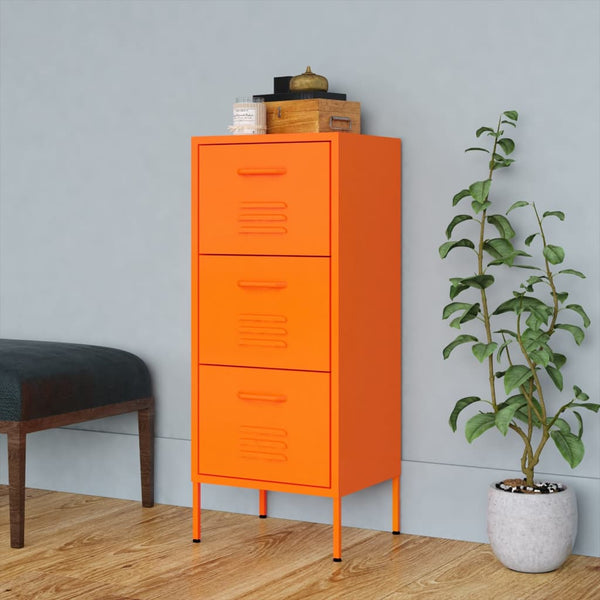 vidaXL Armoire de rangement Orange 42,5x35x101,5 cm Acier