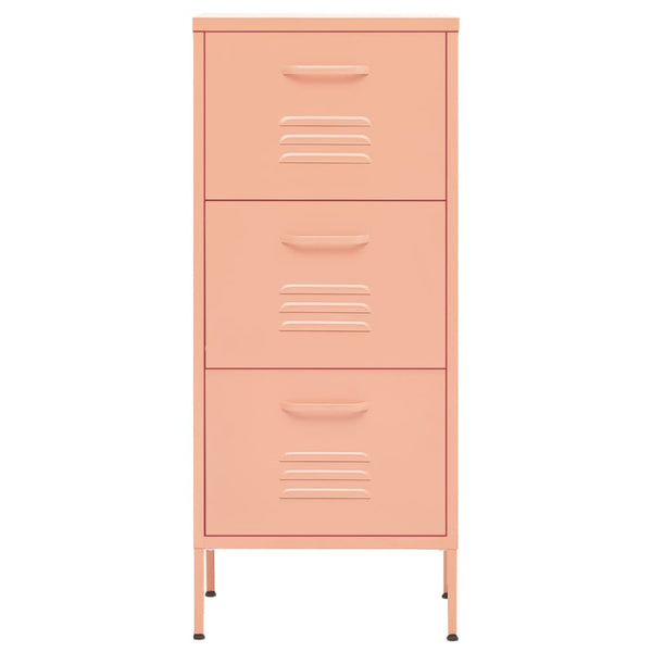 vidaXL Armoire de rangement rose 42,5x35x101,5 cm acier