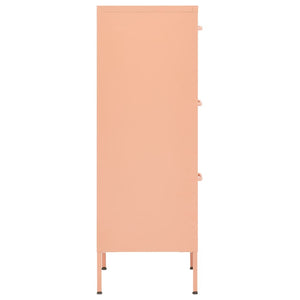 vidaXL Armoire de rangement rose 42,5x35x101,5 cm acier