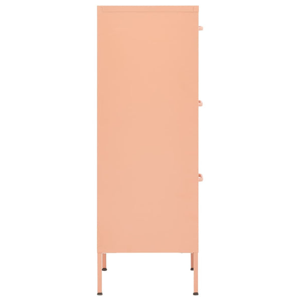 vidaXL Armoire de rangement rose 42,5x35x101,5 cm acier