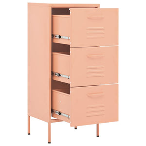 vidaXL Armoire de rangement rose 42,5x35x101,5 cm acier