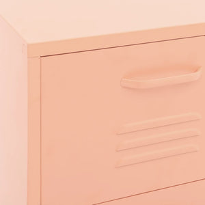 vidaXL Armoire de rangement rose 42,5x35x101,5 cm acier