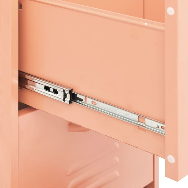 vidaXL Armoire de rangement rose 42,5x35x101,5 cm acier