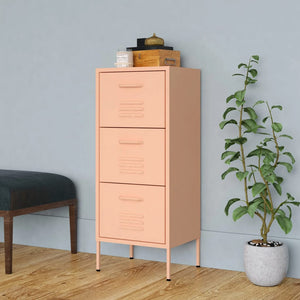 vidaXL Armoire de rangement rose 42,5x35x101,5 cm acier