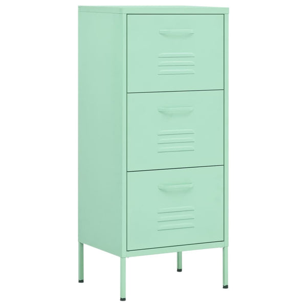 Minzgrüner Lagerschrank aus Stahl