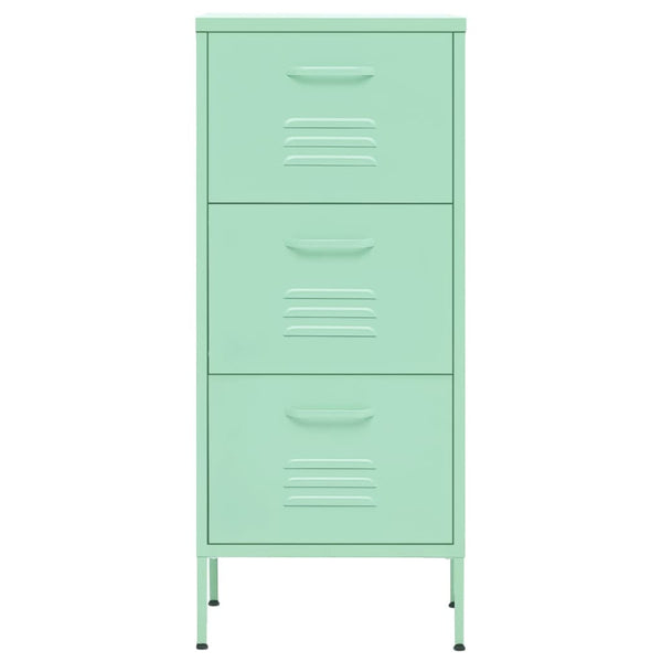 Minzgrüner Lagerschrank aus Stahl