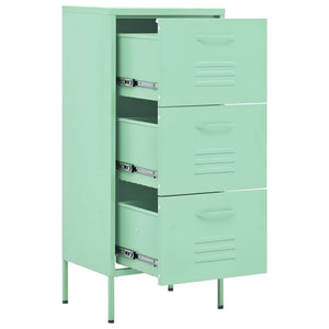 Minzgrüner Lagerschrank aus Stahl