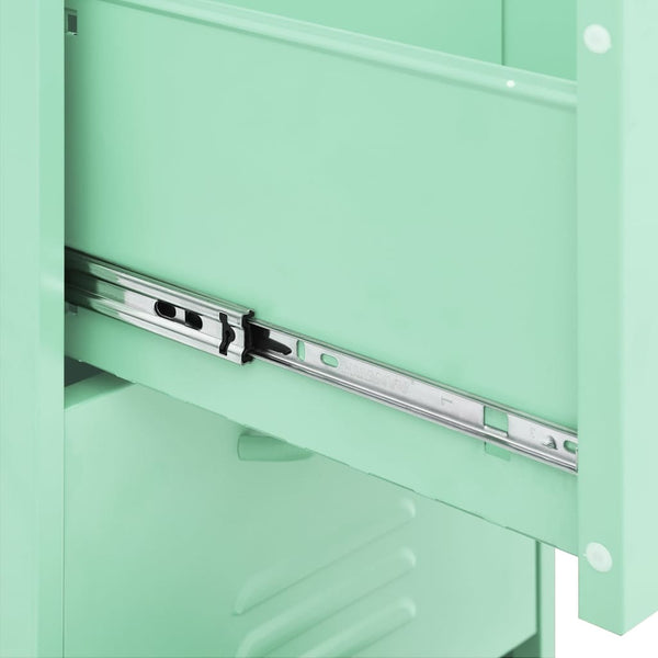 Minzgrüner Lagerschrank aus Stahl