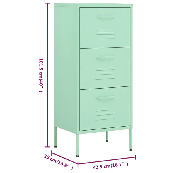 Minzgrüner Lagerschrank aus Stahl