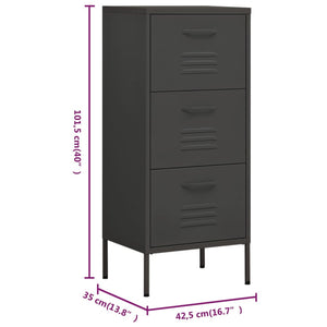 Lagerschrank Anthrazit Stahl 42,5x35x101,5 cm