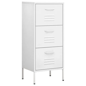 Weißer Lagerschrank aus Stahl, 101,5 cm hoch