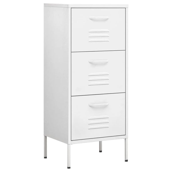 Weißer Lagerschrank aus Stahl, 101,5 cm hoch