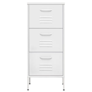 Weißer Lagerschrank aus Stahl, 101,5 cm hoch