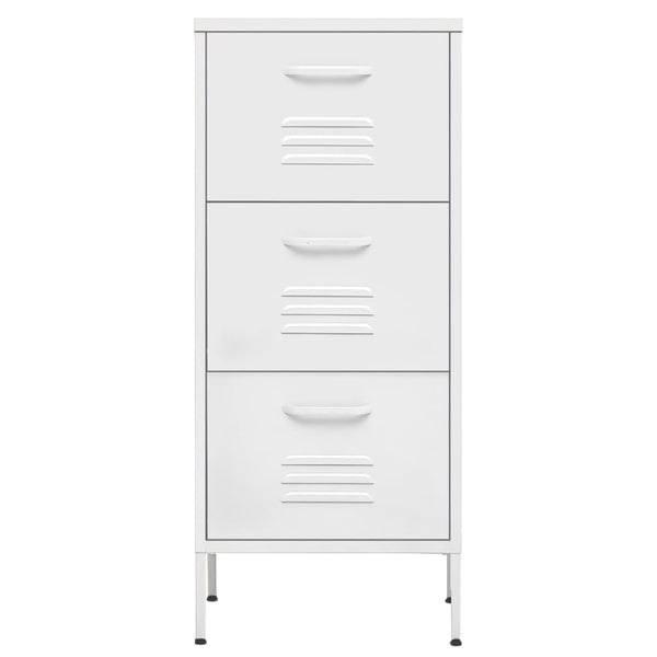 Weißer Lagerschrank aus Stahl, 101,5 cm hoch