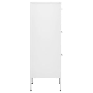 Weißer Lagerschrank aus Stahl, 101,5 cm hoch