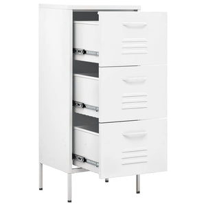 Weißer Lagerschrank aus Stahl, 101,5 cm hoch