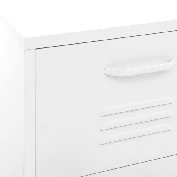 Weißer Lagerschrank aus Stahl, 101,5 cm hoch