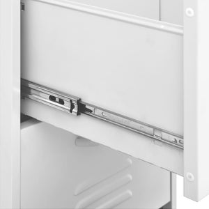 Weißer Lagerschrank aus Stahl, 101,5 cm hoch