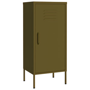 Olivgrüner Stahlschrank, 42,5x35x101,5 cm
