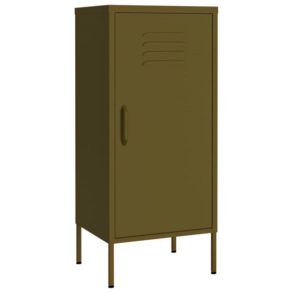 Olivgrüner Stahlschrank, 42,5x35x101,5 cm