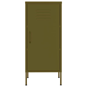 Olivgrüner Stahlschrank, 42,5x35x101,5 cm