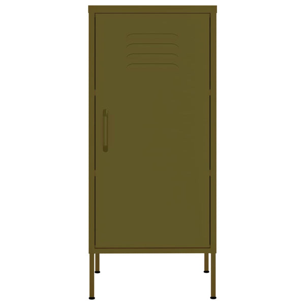 Olivgrüner Stahlschrank, 42,5x35x101,5 cm