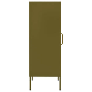 Olivgrüner Stahlschrank, 42,5x35x101,5 cm