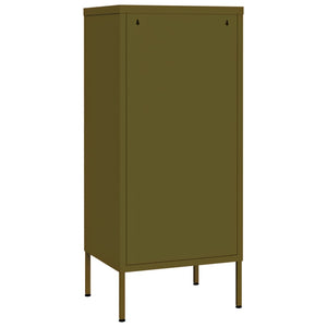Olivgrüner Stahlschrank, 42,5x35x101,5 cm