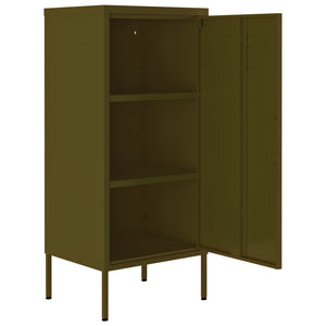 Olivgrüner Stahlschrank, 42,5x35x101,5 cm
