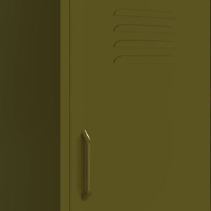 Olivgrüner Stahlschrank, 42,5x35x101,5 cm