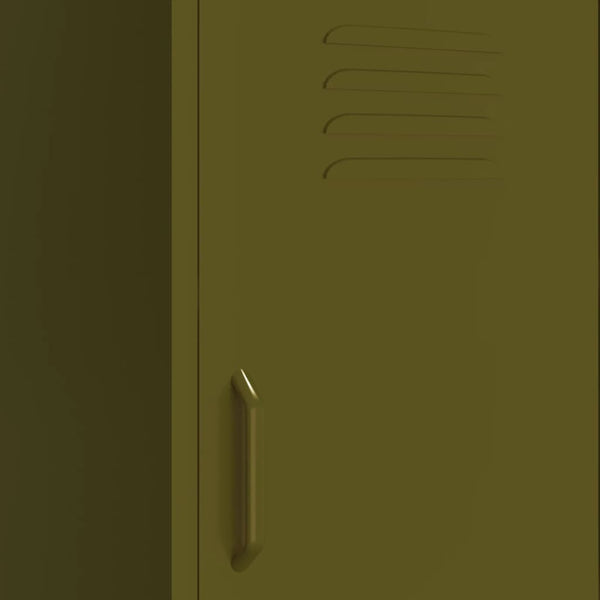 Olivgrüner Stahlschrank, 42,5x35x101,5 cm