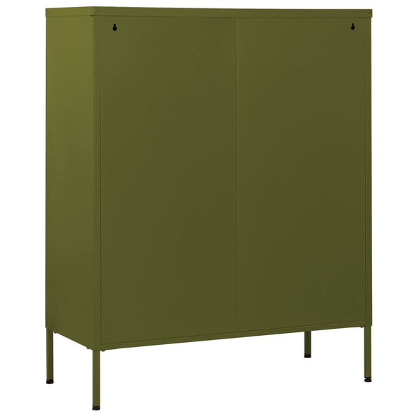Olivgrüne Stahl-Kommode, 80 cm