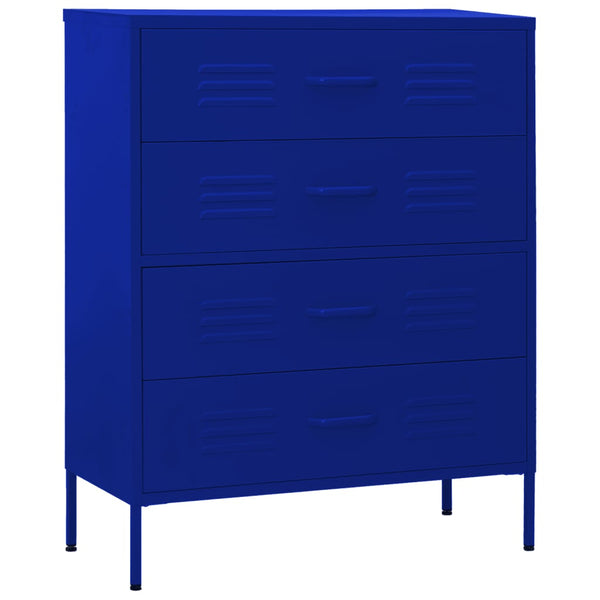 Marineblaue Stahlkommode 80 cm