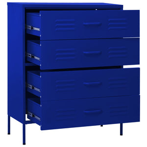 Marineblaue Stahlkommode 80 cm
