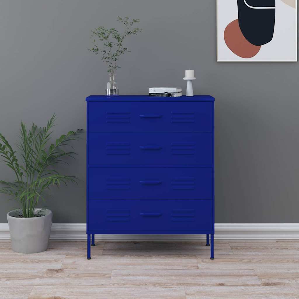 Marineblaue Stahlkommode 80 cm