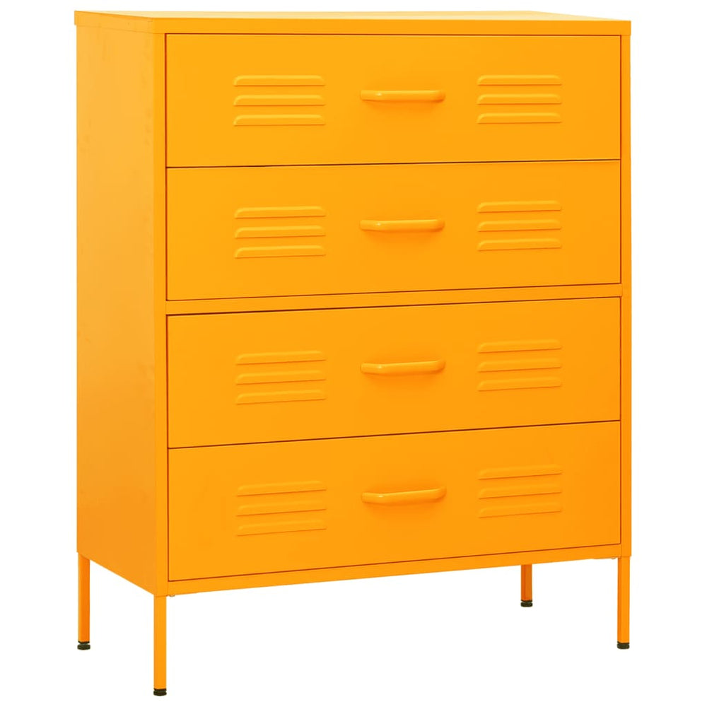 Senfgelbe Stahlkommode, 80 cm