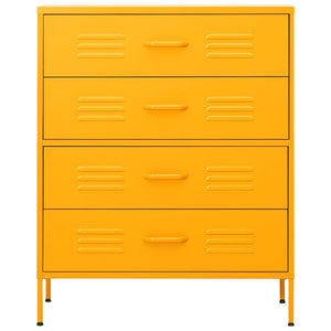 Senfgelbe Stahlkommode, 80 cm