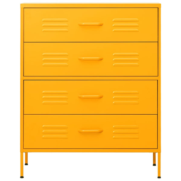 Senfgelbe Stahlkommode, 80 cm