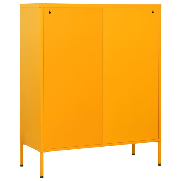 Senfgelbe Stahlkommode, 80 cm