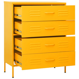 Senfgelbe Stahlkommode, 80 cm