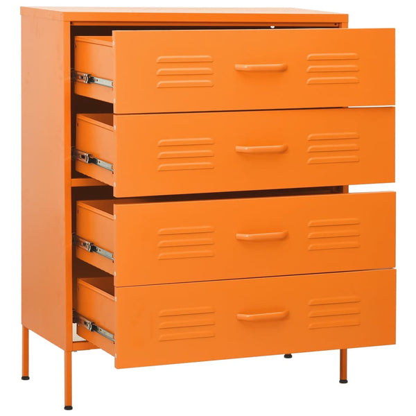 vidaXL Commode orange 80x35x101,5 cm acier