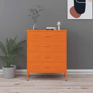 vidaXL Commode orange 80x35x101,5 cm acier