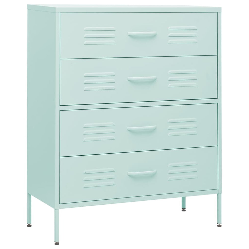 Minzgrüne Stahl Kommode, 80 cm
