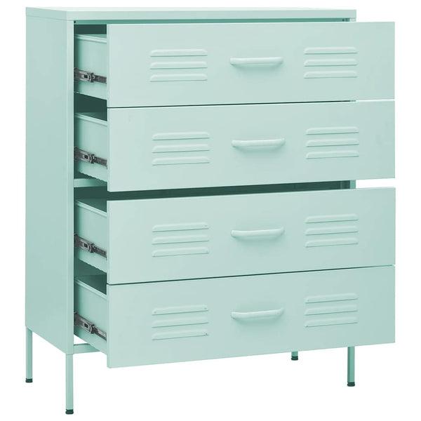 vidaXL Commode vert menthe 80x35x101,5 cm Acier